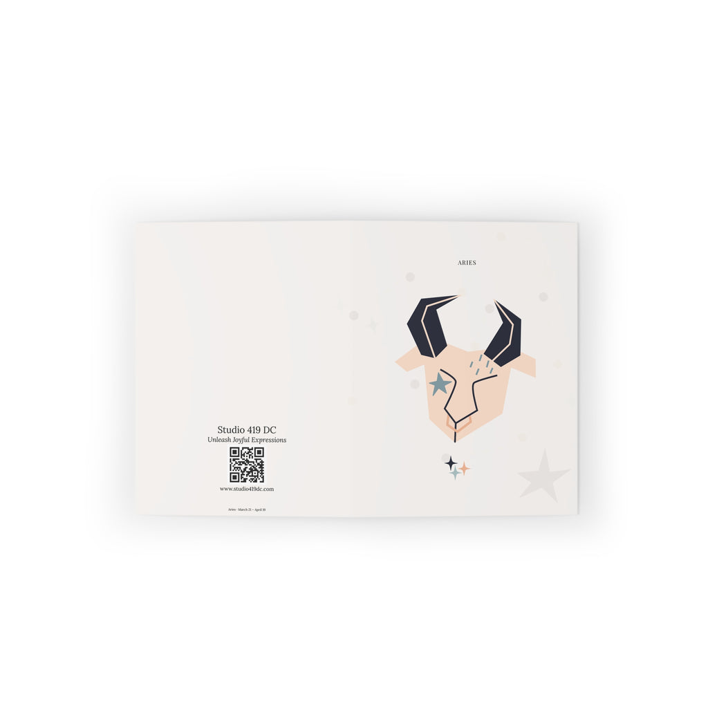 Aries Zodiac Greeting Card (A2 Blank Card for Birthdays & Everyday Notes)