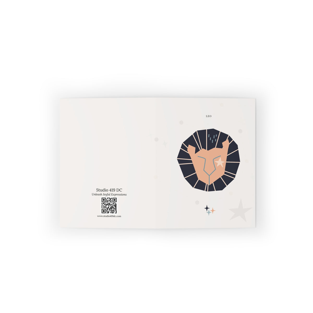 Leo Zodiac Greeting Card (A2 Blank Card for Birthdays & Everyday Notes)