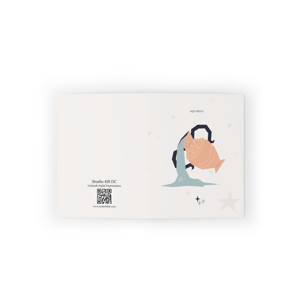 Aquarius Zodiac Greeting Card (A2 Blank Card for Birthdays & Everyday Notes)