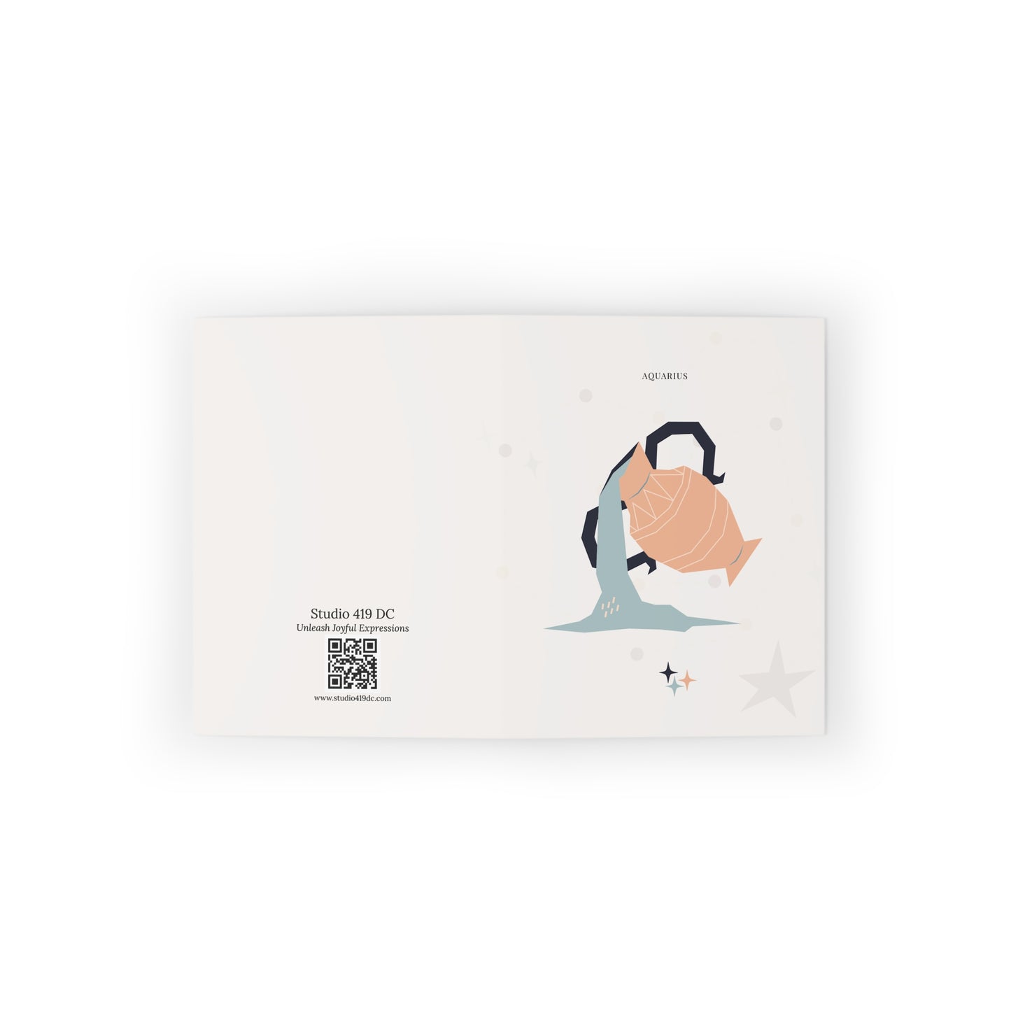 Aquarius Zodiac Greeting Card (A2 Blank Card for Birthdays & Everyday Notes)