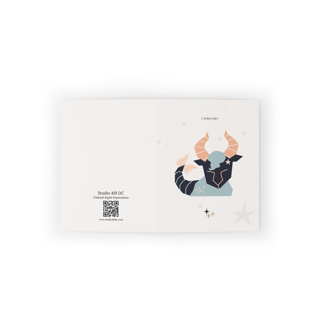 Capricorn Zodiac Greeting Card (A2 Blank Card for Birthdays & Everyday Notes)