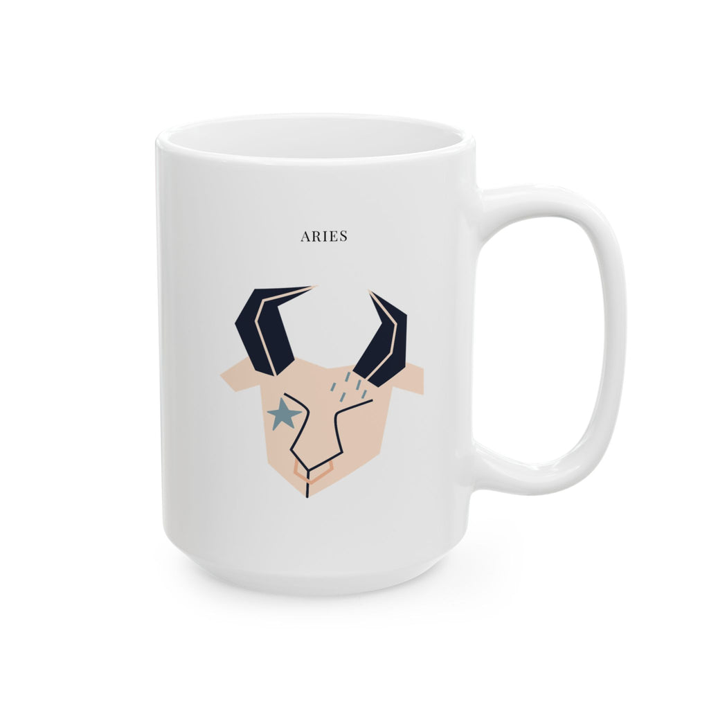 Aries Zodiac Ceramic Mug (15oz Coffee Mug for Everyday Use and Gifting)