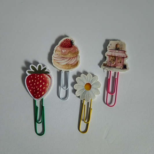 Sweet & Smart Decorative Paperclip Set – 4 Pieces 🍓✨