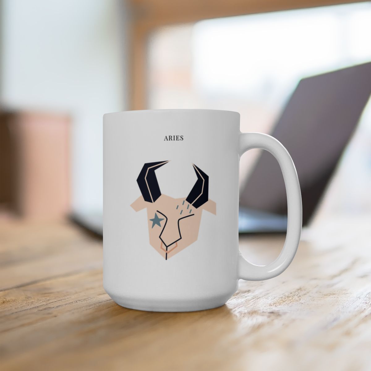 Aries Zodiac Ceramic Mug (15oz Coffee Mug for Everyday Use and Gifting)