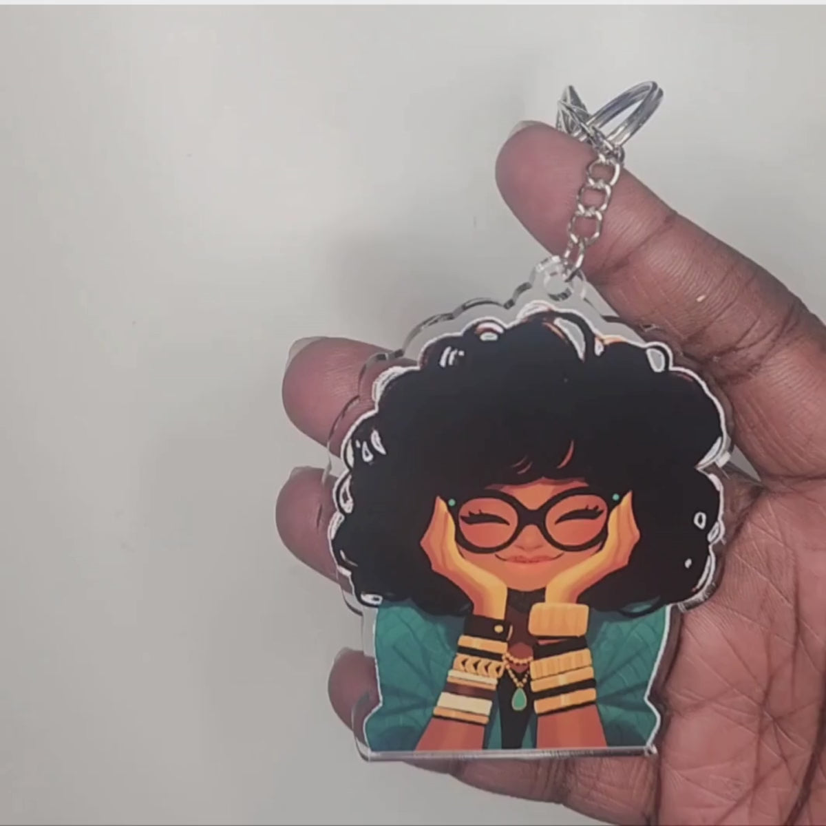 Amara Sage Keychain – Curly Contemplations Edition (3-Inch)