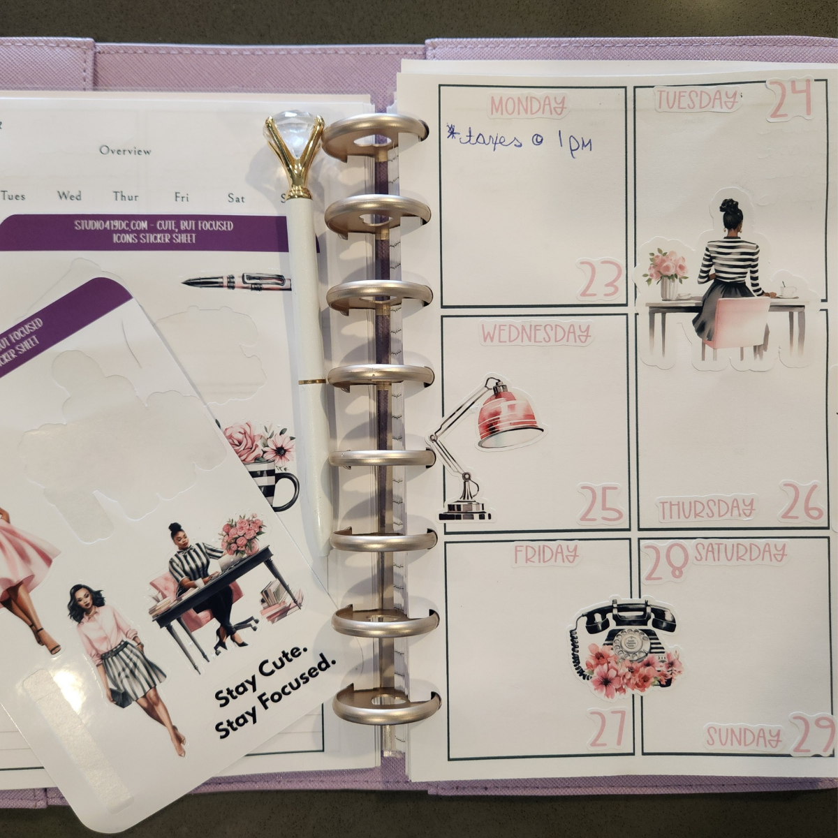 Cute, But Focused Sticker Sheet Set