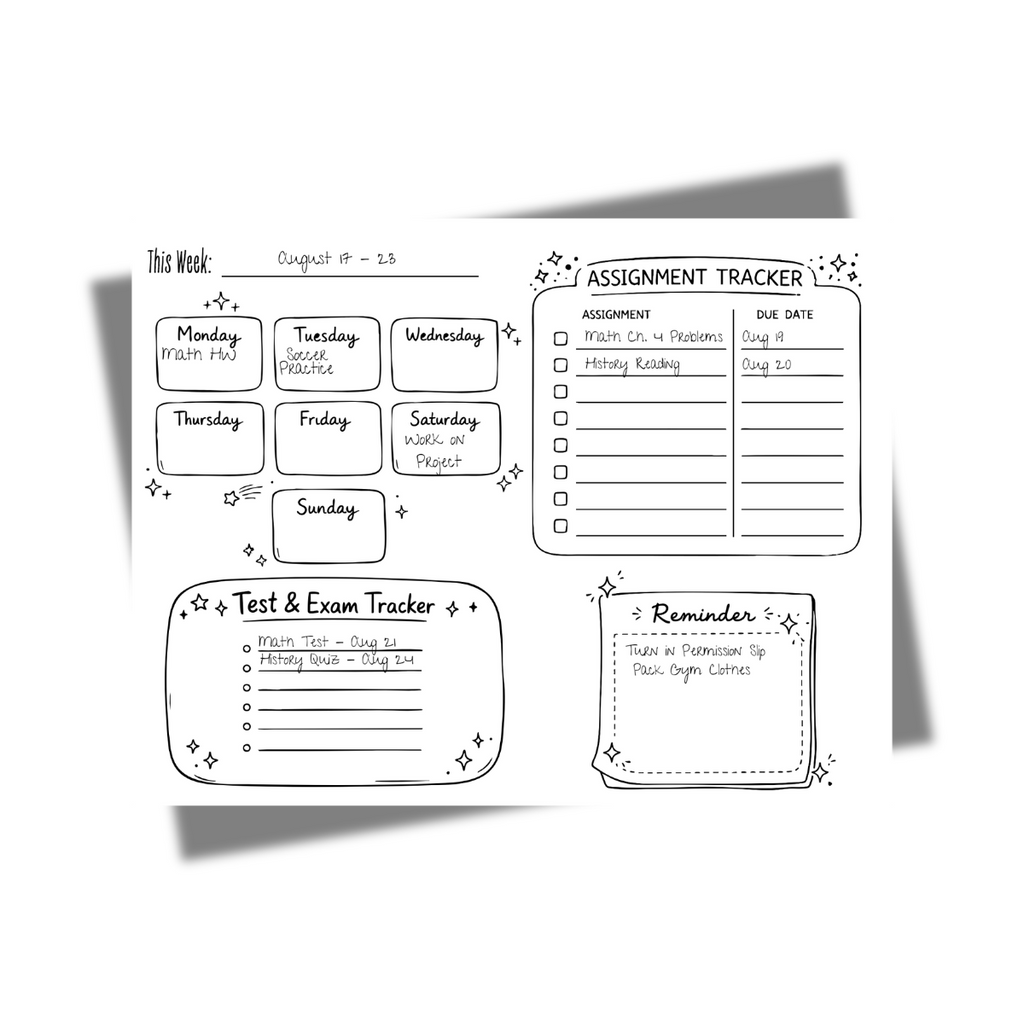 Printable Weekly School Planner