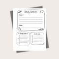 Printable Study Session Planner