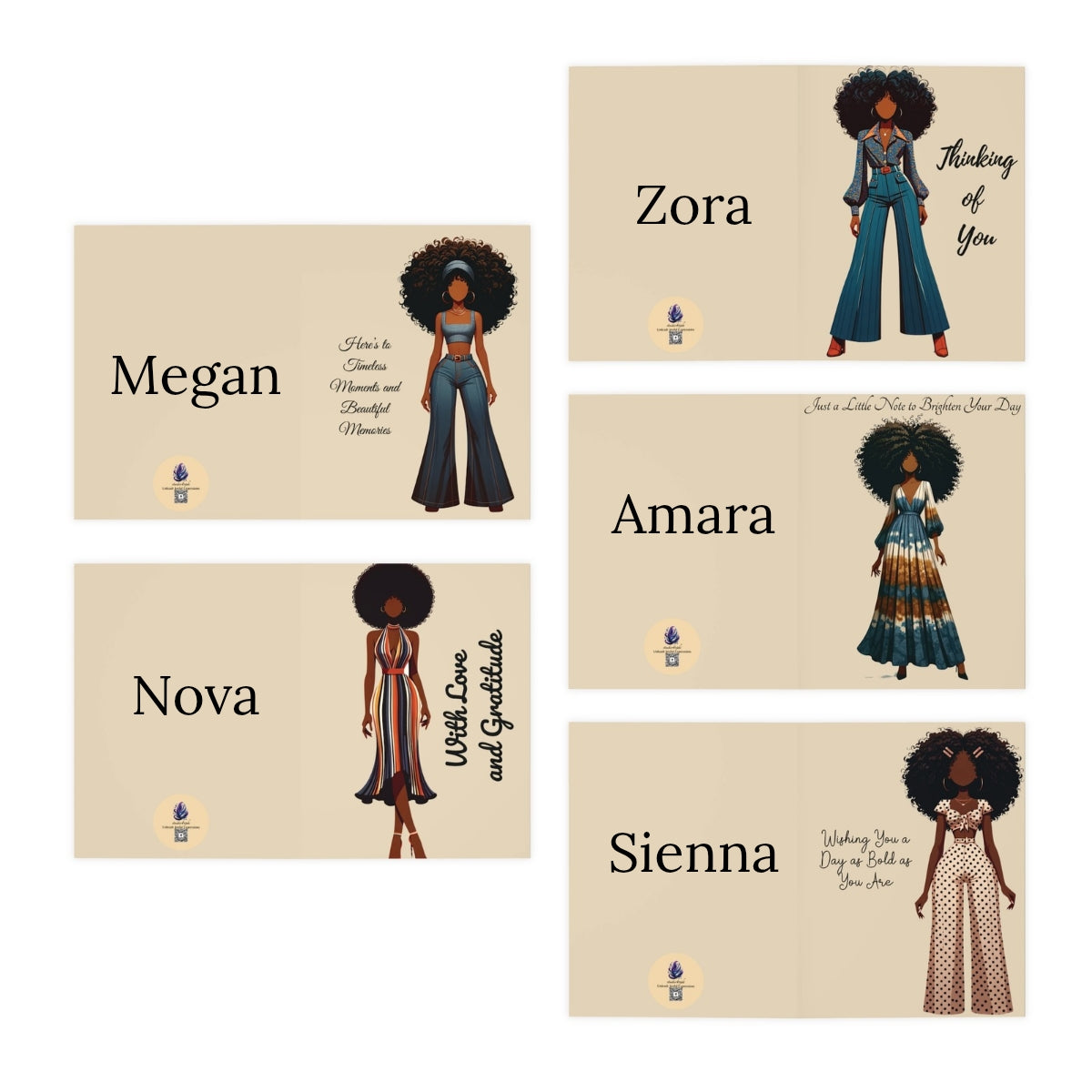 Retro Rhapsody Greeting Cards – 6 pack